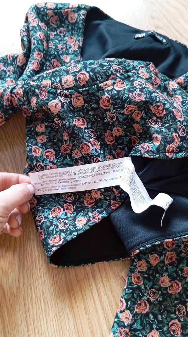 Çiçek Desenli Uzun Kollu Mini Bluz - Görsel 3