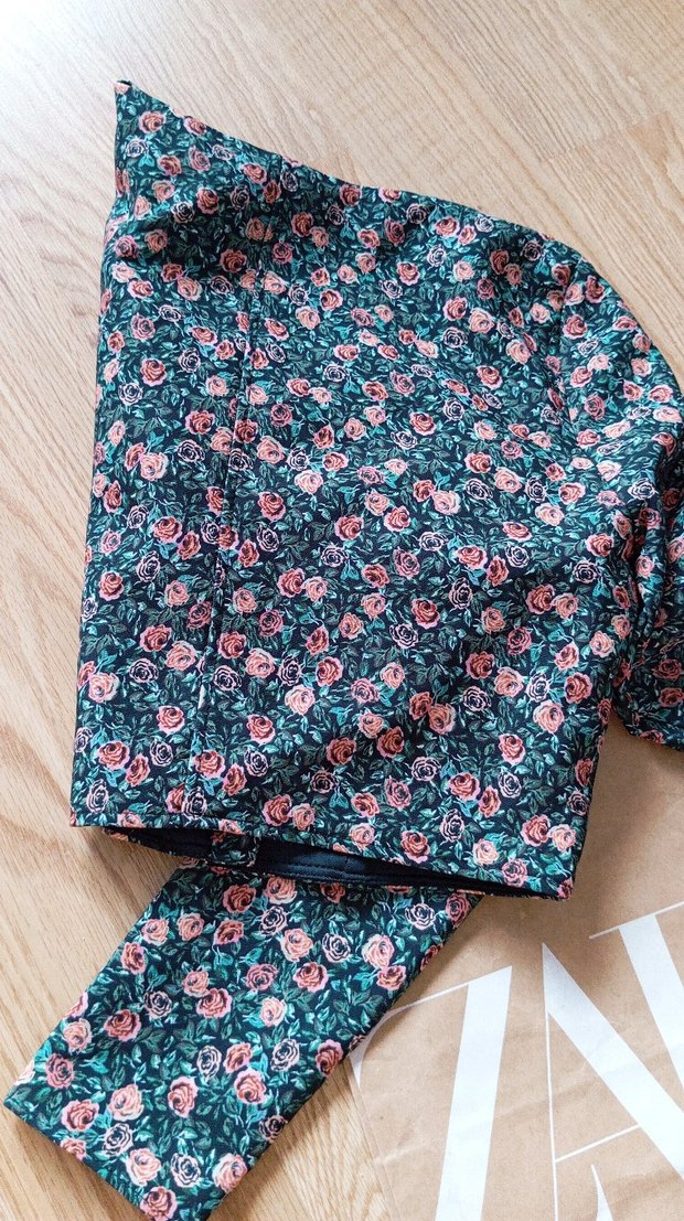 Çiçek Desenli Uzun Kollu Mini Bluz - Görsel 2