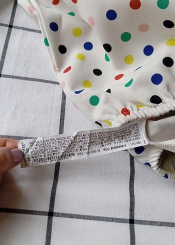 Renkli Puantiyeli Straplez Mini Bluz - Görsel 2