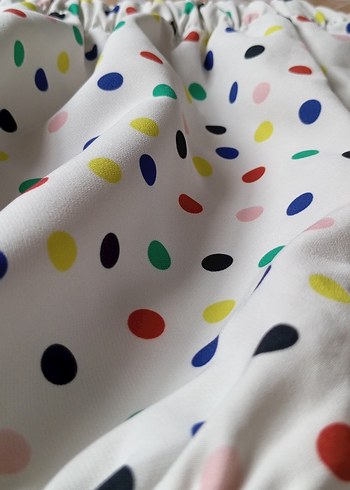 Renkli Puantiyeli Straplez Mini Bluz - Görsel 5