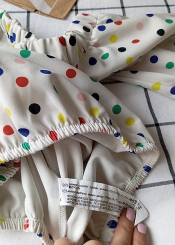 Renkli Puantiyeli Straplez Mini Bluz - Görsel 3