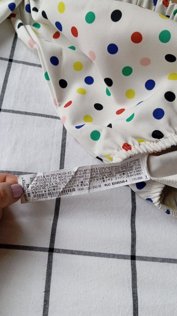 Renkli Puantiyeli Straplez Mini Bluz - Görsel 2