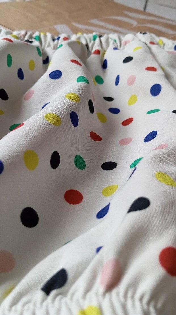 Renkli Puantiyeli Straplez Mini Bluz - Görsel 5