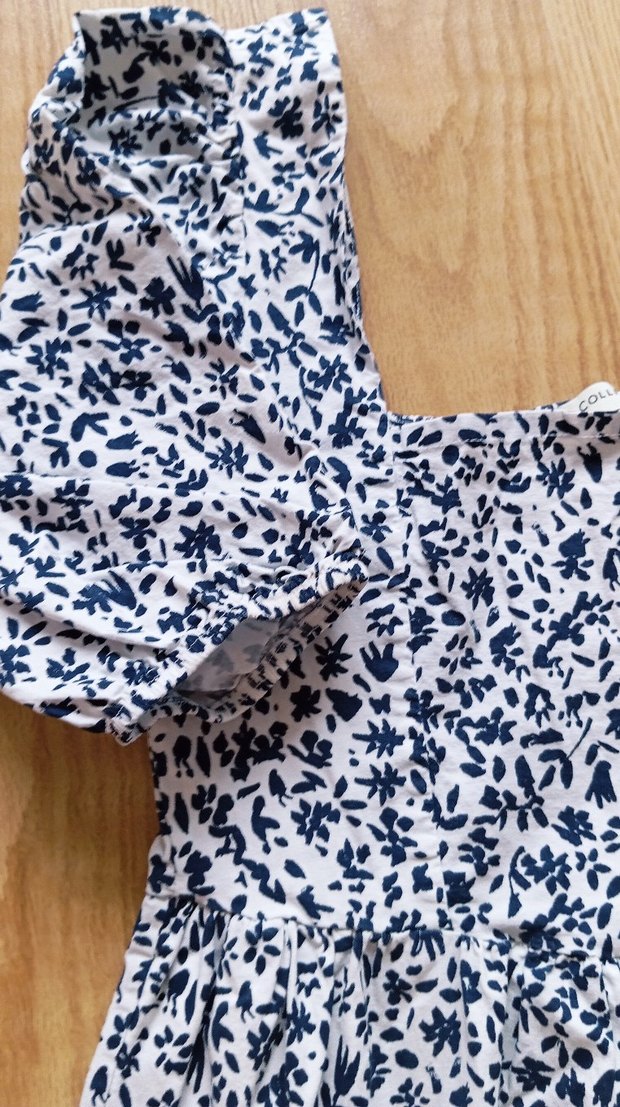 Beyaz Çiçek Desenli Uzun Kadın Elbisesi - Görsel 5