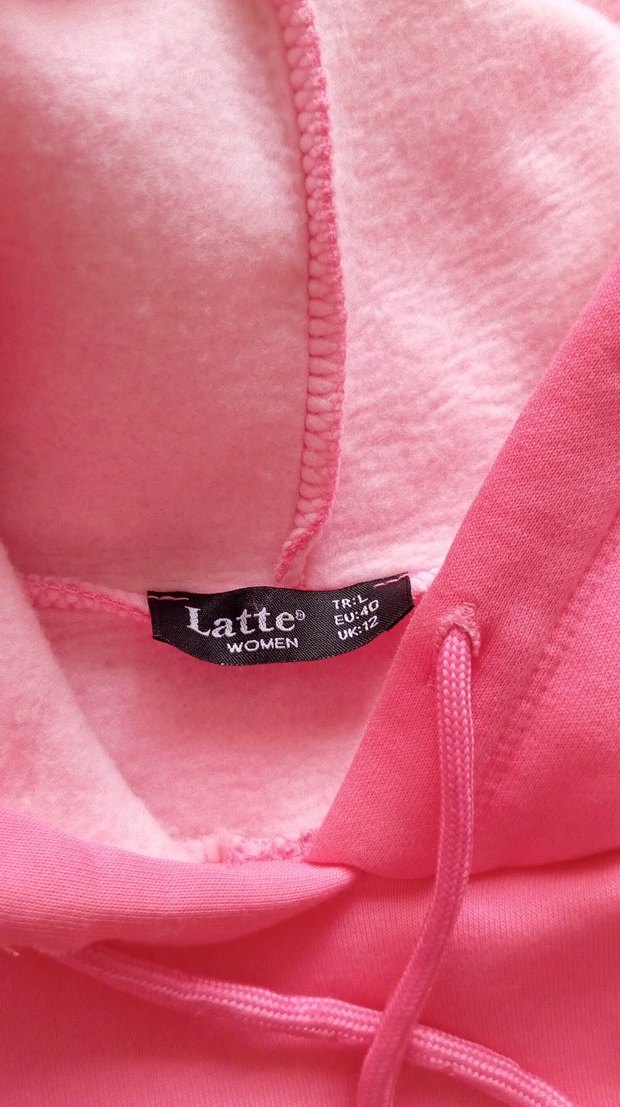 Pembe Baskılı Kapüşonlu Kadın Sweatshirt - Görsel 5