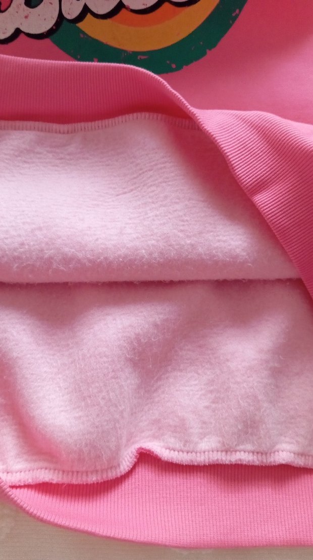 Pembe Baskılı Kapüşonlu Kadın Sweatshirt - Görsel 4