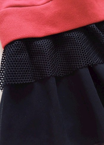 Kadın Kırmızı Uzun Kollu Salaş Sweatshirt veya elbise - Görsel 3