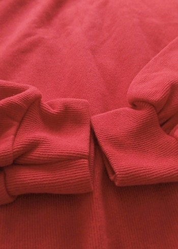 Kadın Kırmızı Uzun Kollu Salaş Sweatshirt veya elbise - Görsel 2