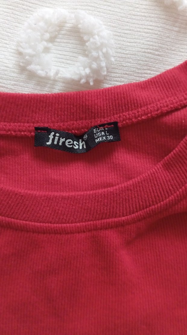 Kadın Kırmızı Uzun Kollu Salaş Sweatshirt veya elbise - Görsel 4