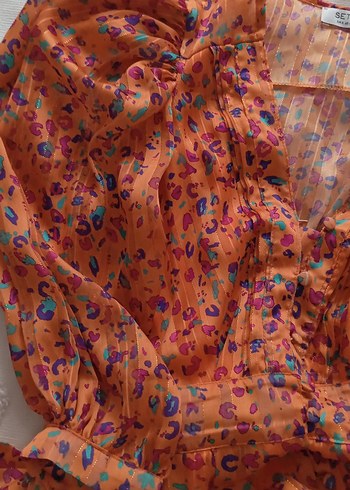 oranj setre elbise - Görsel 7