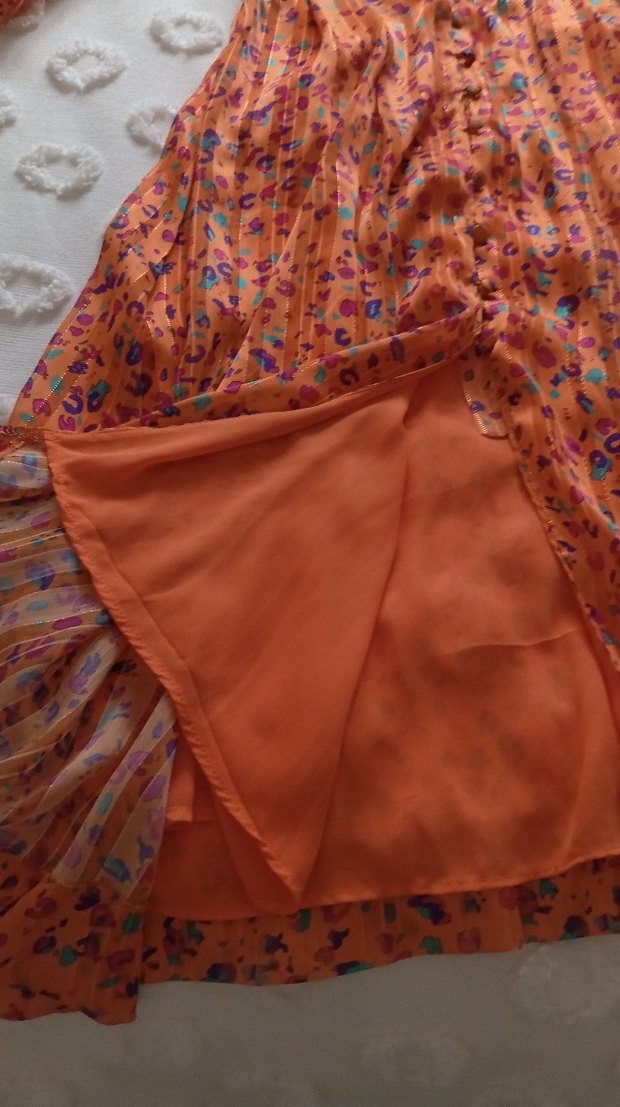 oranj setre elbise - Görsel 3