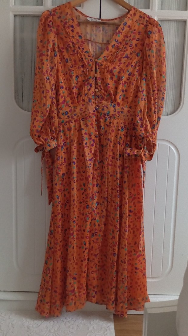 oranj setre elbise - Görsel 2