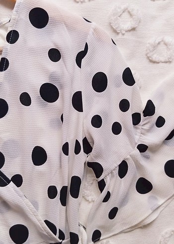 Puantiyeli Uzun Bohem Elbise - Görsel 6