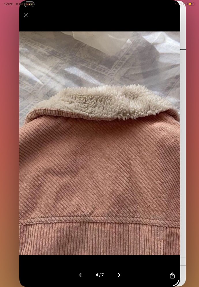 Düğmeli Pembe Kadife Ceket - Görsel 3