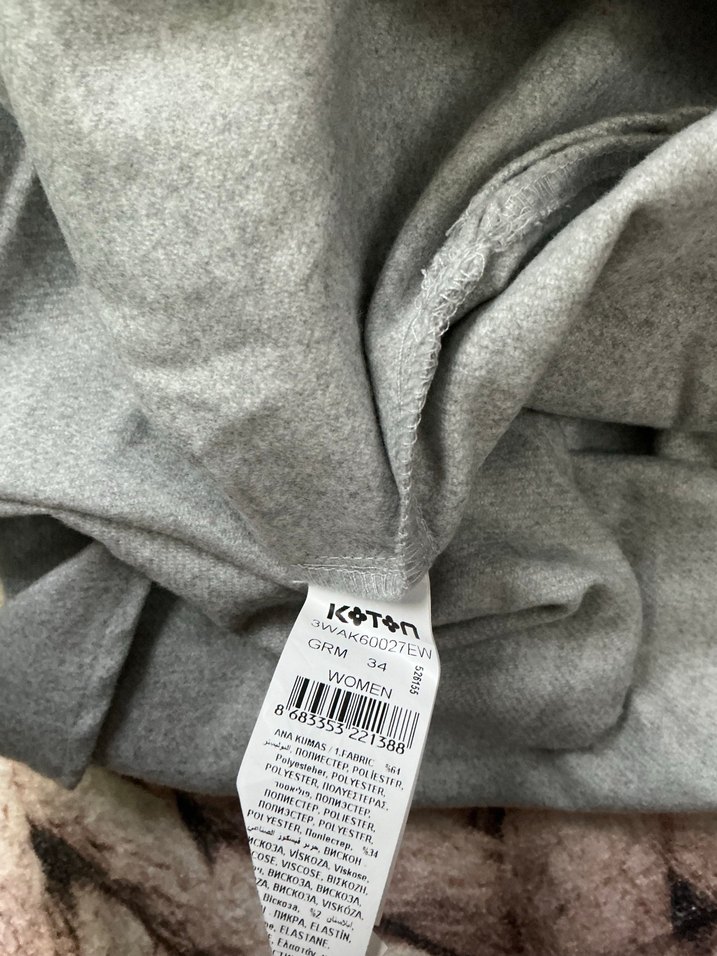 Gri Keten Kadın Uzun Kollu Gömlek - Görsel 3