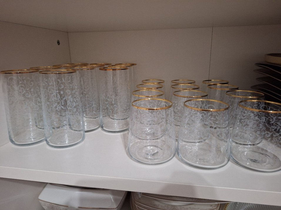 Rakle Gold Kenarlı İşlemeli Cam Bardak Seti - Görsel 5