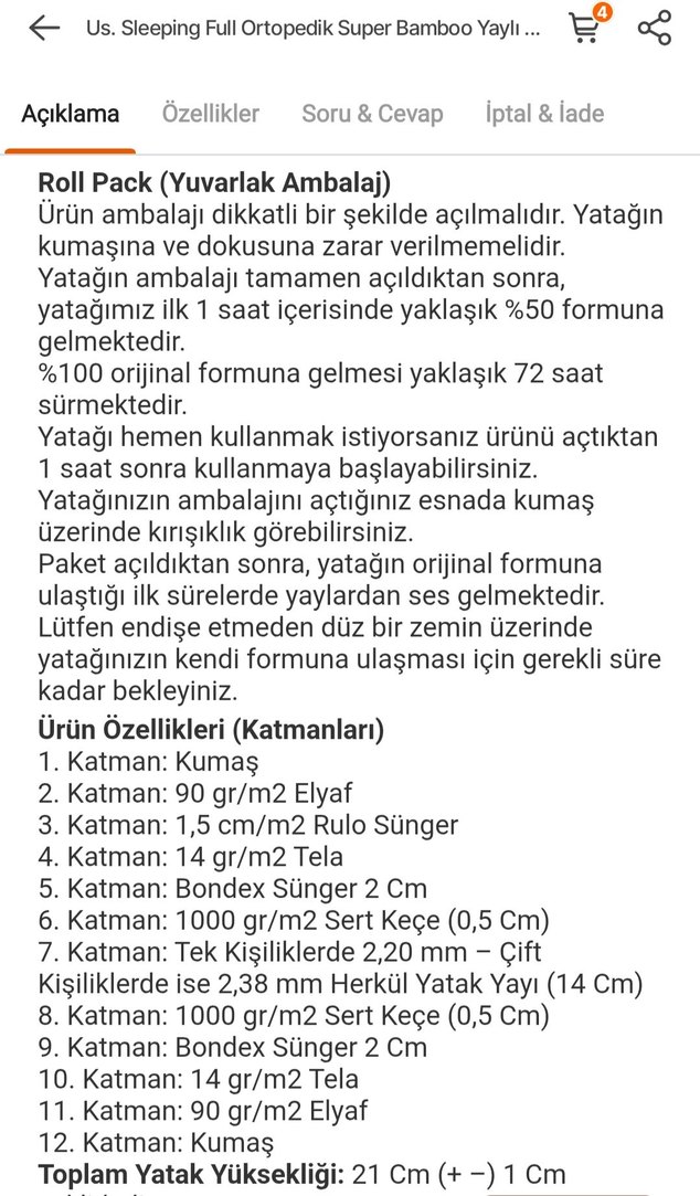 Başlıklı Baza ve 90x190 yatak tek kişilik - Görsel 5