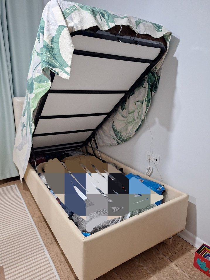 Başlıklı Baza ve 90x190 yatak tek kişilik - Görsel 4