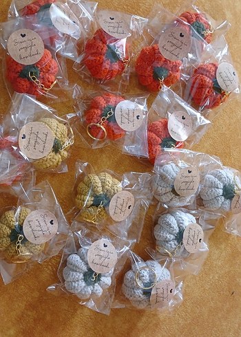 Turuncu Örgü Kabak Anahtarlık - Görsel 4