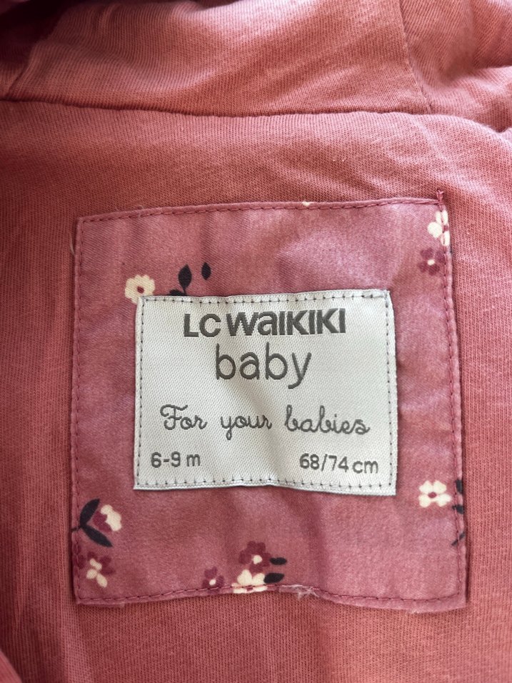 Kapüşonlu Pembe Nakışlı Bebek Tulumu - Görsel 3