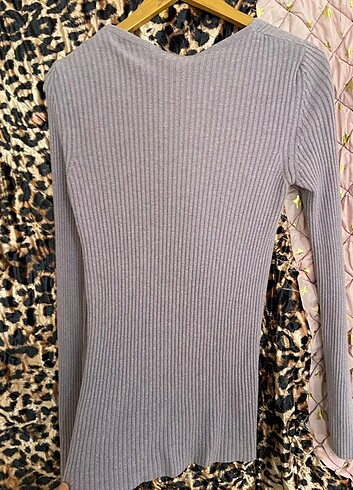 İnci düğmeli lila hırka - Görsel 2