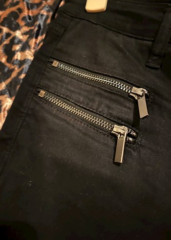 Kadın Siyah mango Fermuarlı Pantolon - Görsel 2