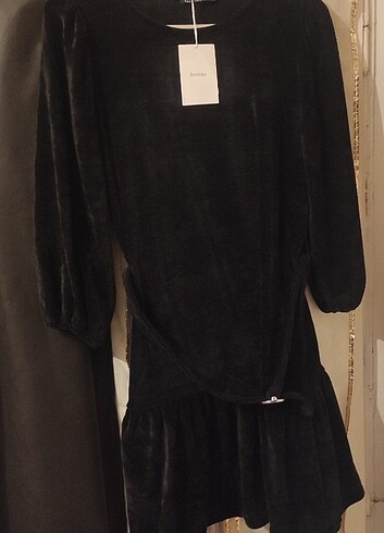 Bershka siyah elbise