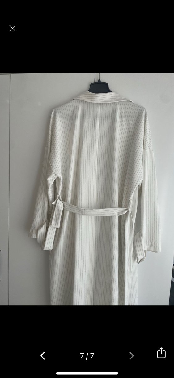 Uzun Beyaz Kadın Hırka - Görsel 3