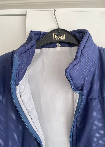 Erkek Parlak Mavi Kapüşonsuz Fermuarlı Yelek - Görsel 3