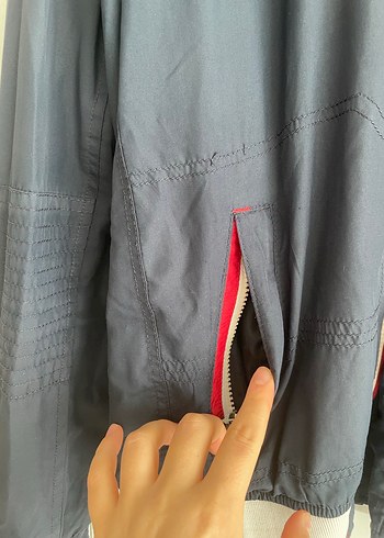 Erkek Mavi Gri Fermuarlı Yağmurluk - Görsel 7