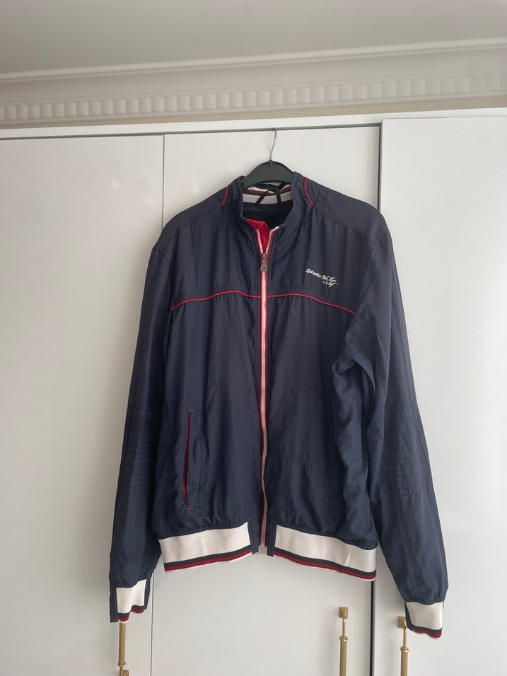 Erkek Mavi Gri Fermuarlı Yağmurluk - Görsel 2