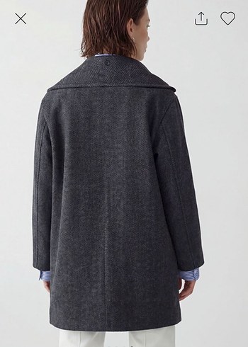 Lc wakiki atkılı dik yaka kaşe kaban - Görsel 5