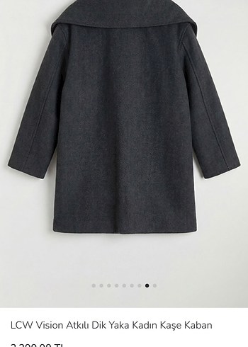 Lc wakiki atkılı dik yaka kaşe kaban - Görsel 2