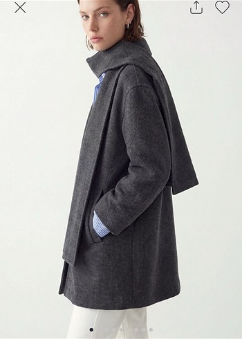 Lc wakiki atkılı dik yaka kaşe kaban - Görsel 7