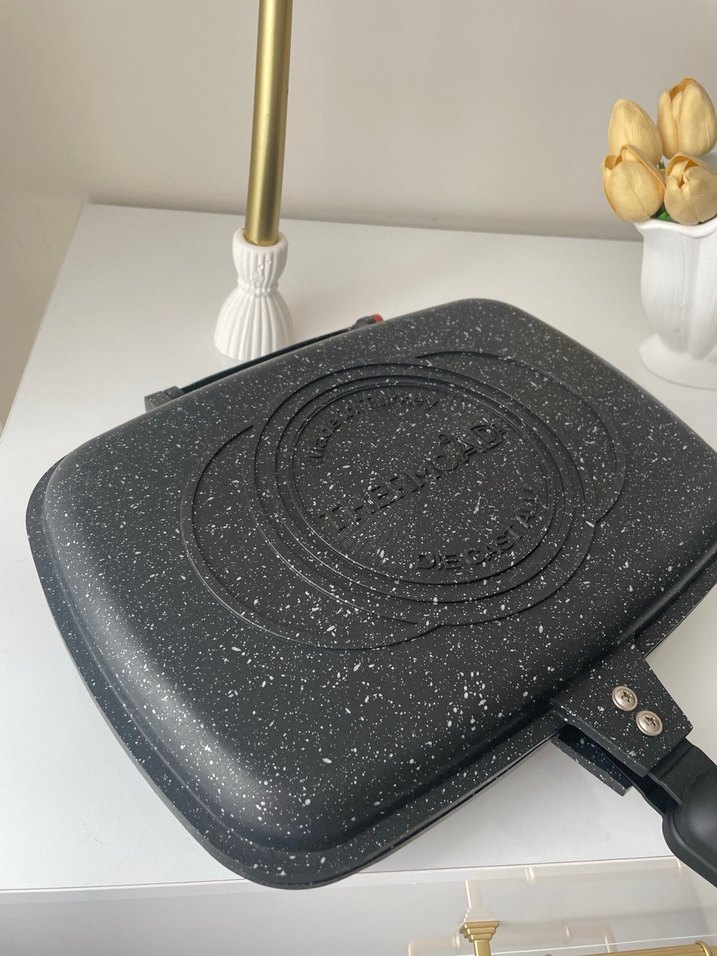 Siyah Çift Taraflı Tava sıfır ürün - Görsel 5