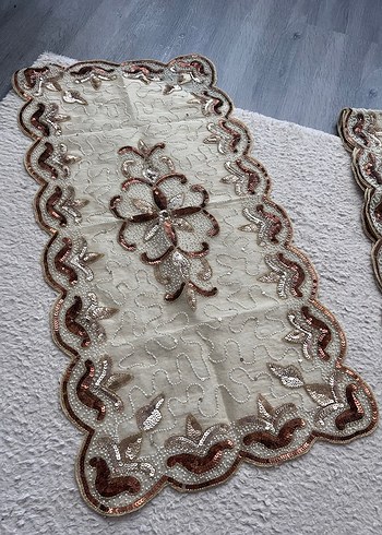 Boncuklu salon Örtüsü Takımı - Görsel 2