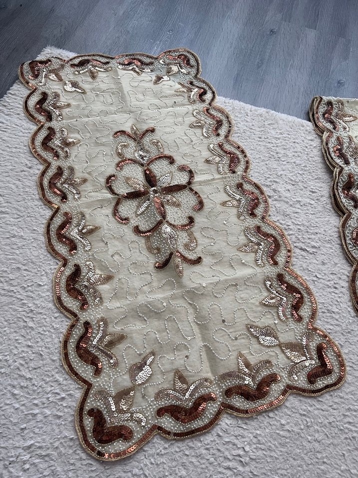 Boncuklu salon Örtüsü Takımı - Görsel 2