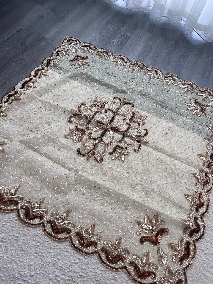 Boncuklu salon Örtüsü Takımı - Görsel 3