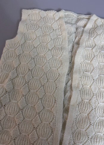 Beyaz Örgü Kadın Yelek - Görsel 2