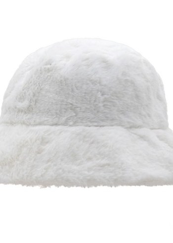 Beyaz Kadın Peluş Şapka - Görsel 2