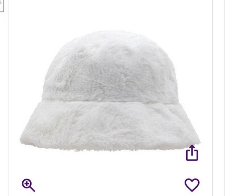 Beyaz Kadın Peluş Şapka - Görsel 2