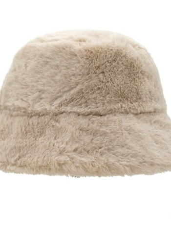 Kadın Bej Peluş Şapka - Görsel 2