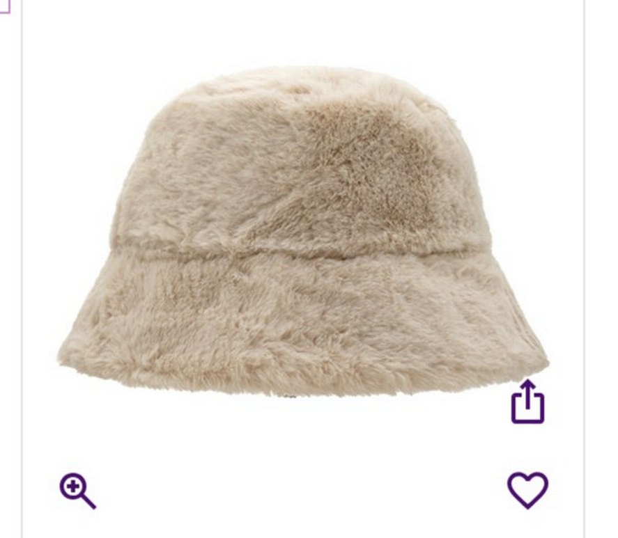 Kadın Bej Peluş Şapka - Görsel 2