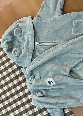 Mavi Carters Bebek Polar Kulaklı Kapüşonlu
