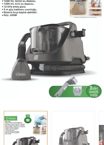 Kiwi KCC-4320 Koltuk ve Halı Yıkama Makinesi Siyah - Görsel 2