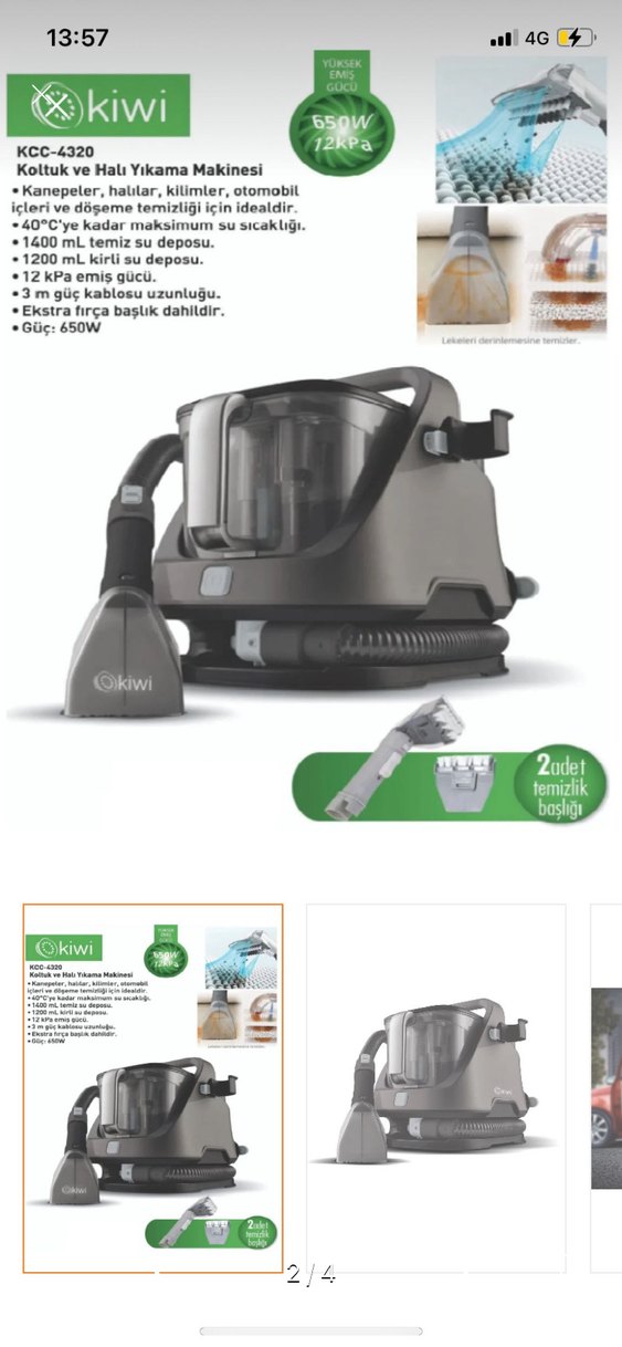 Kiwi KCC-4320 Koltuk ve Halı Yıkama Makinesi Siyah - Görsel 2