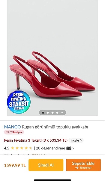 Mango topuklu ayakkabı