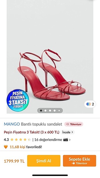 Mango topuklu ayakkabı