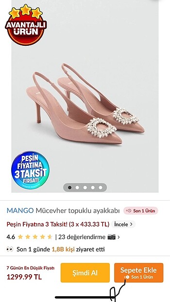 Mango topuklu ayakkabı