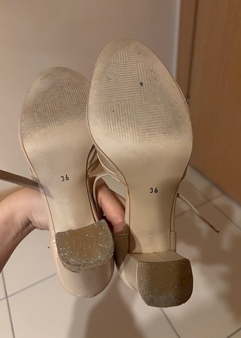 Bej Tokalı Kadın Topuklu Ayakkabı - Görsel 6